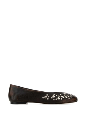 Gimaguas studded leather ballet flats - Brown