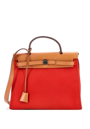 Hermès Pre-Owned Herbag Zip Leather and Toile 31 shoulder bag - Brown