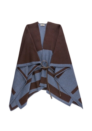 Zanone tie-waist poncho - Brown