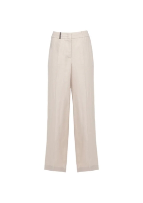 Peserico bead-detail wide-leg trousers - Neutrals