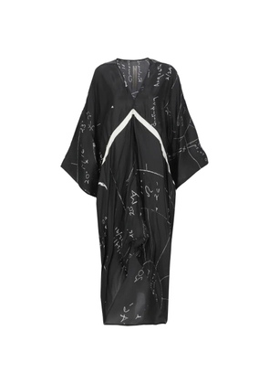 Rick Owens V-neck print asymmetric dress - Black