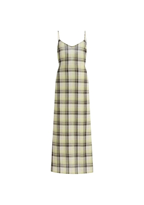 Proenza Schouler White Label Evelyn plaid V-neck maxi dress - Green