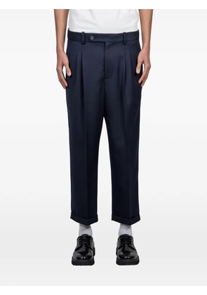 Drôle De Monsieur pleated cropped trousers - Blue