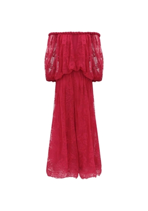 ZIMMERMANN Luna braided lace maxi dress - Red