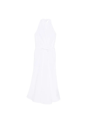 120% Lino tie-detail halterneck midi dress - White