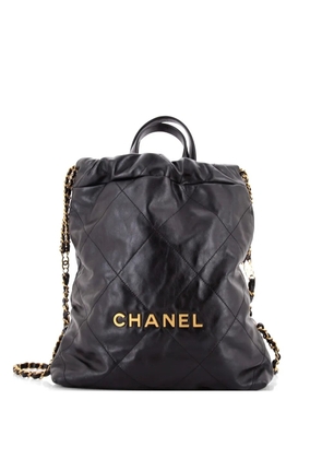CHANEL Pre-Owned 22 Chain Quilted Calfskin Medium backpack - Black