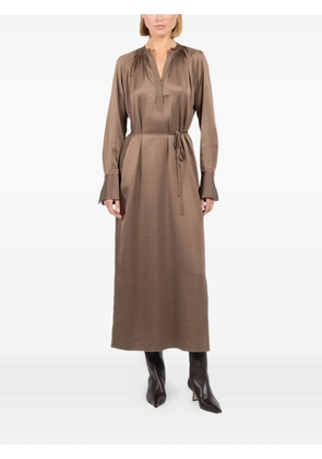 Filippa K tie-waist V-neck midi dress - Brown