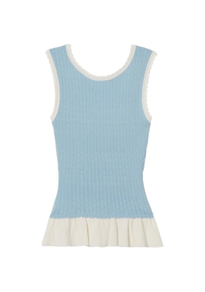 Claudie Pierlot ruffled knitted top - Blue