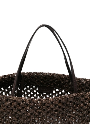 The Row mini Barn weaved tote bag - Brown