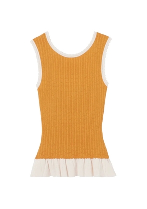 Claudie Pierlot ruffled scallop top - Yellow