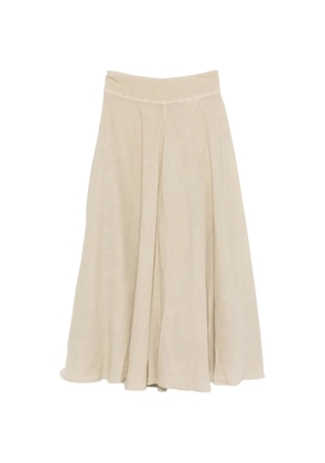 120% Lino pleated midi skirt - Neutrals