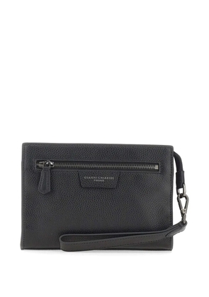 GIANNI CHIARINI zip-fastening leather clutch bag - Black