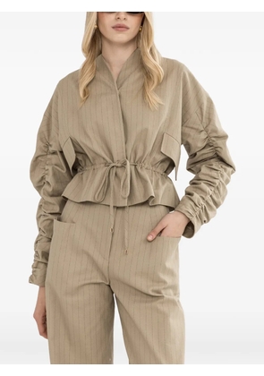 NISSA striped cotton jacket - Neutrals