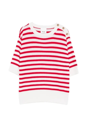 Allude striped short-sleeve top - Red