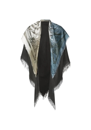 Gucci Pre-Owned printed fringed scarf - Black