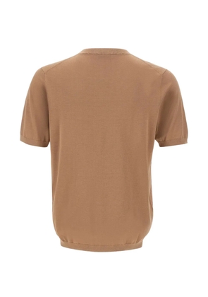Kangra short-sleeve ribbed sweater - Brown