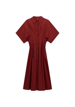 Liviana Conti Therese polo-collar shirt midi dress - Red