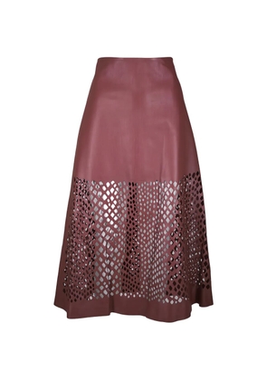 TWP laser-cut A-line skirt - Brown