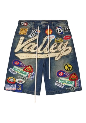 Vale 1980s patch denim shorts - Blue