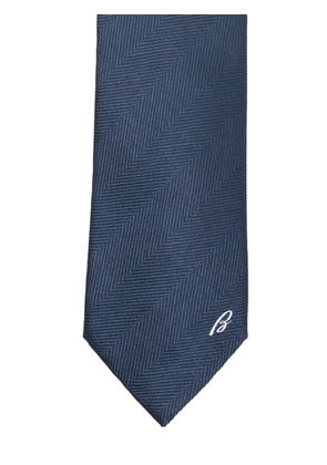 Brioni herringbone tie - Blue