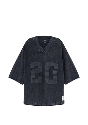 Represent ribbed V-neck oversized T-shirt - Grey