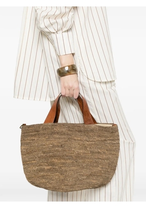 IBELIV handles raffia tote bag - Brown