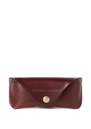 Brunello Cucinelli calfskin glasses case - Brown
