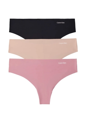 Calvin Klein Invisibles logo-detail thong (set of three) - Neutrals