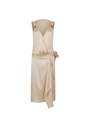 Kristina Ti V-neck midi dress - Neutrals