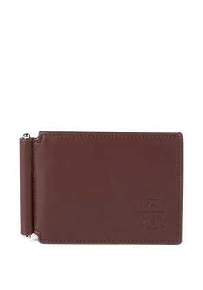 Brunello Cucinelli smooth calfskin money clip wallet - Brown