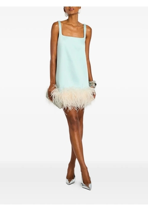 Retrofete Ragna feather-trim mini dress - Blue