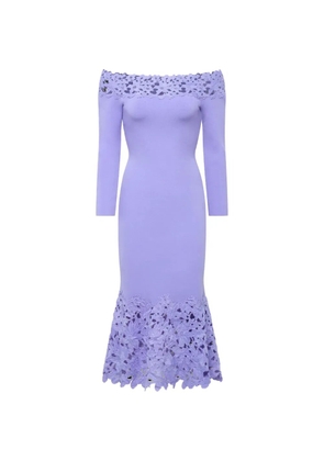Theia lace knit midi dress - Purple