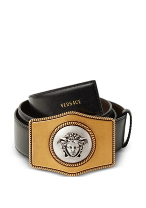 Versace leather belt 4 cm - Black