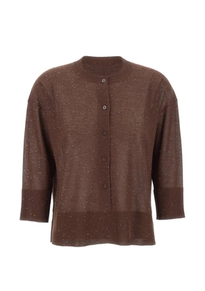 Kangra sequin-embellished buttoned cardigan - Brown
