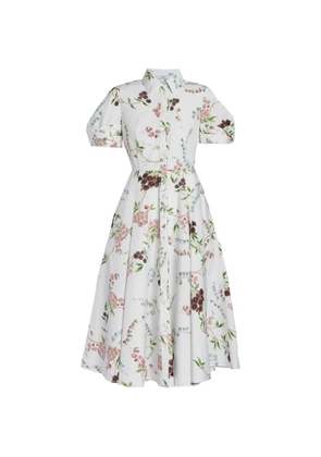 ERDEM short-sleeve floral-print midi dress - White
