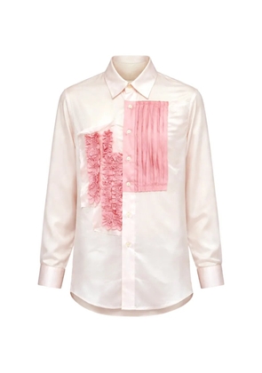 Edward Cuming ruffled pleated shirt - Neutrals