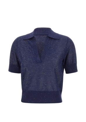 Kangra sequin V-neck T-shirt - Blue