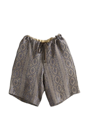 Uma Wang Pallor patterned drawstring shorts - Grey