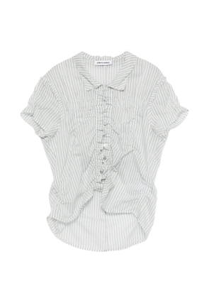 Low Classic ruffled striped shirt - White