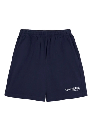 Sporty & Rich Play Tennis logo-embroidered shorts - Blue