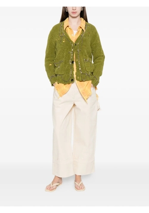 R13 pins chains cardigan - Green