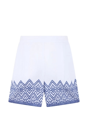 120% Lino embroidered shorts - White