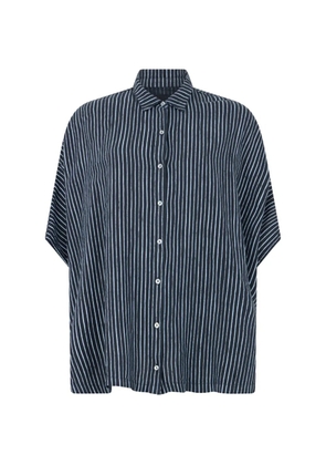 120% Lino striped shirt - Blue