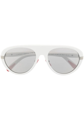 Moncler Eyewear two-tone round-frame sunglasses - White