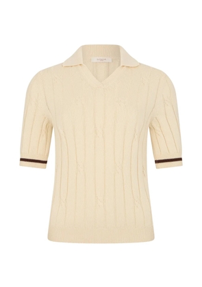 slowear cable-knit polo shirt - Neutrals