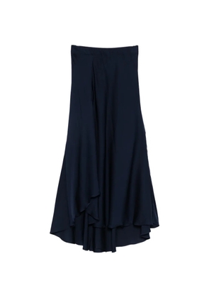 SILK95FIVE Sirene draped midi skirt - Blue