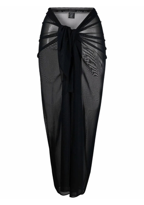 Fisico sheer wrap-around sarong - Black