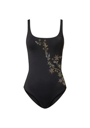 TWINSET floral-stud swimsuit - Black