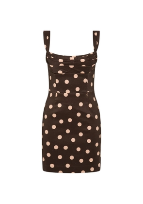 Rebecca Vallance polka dot mini dress - Brown