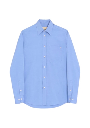 Valentino Garavani oxford cotton shirt with VGold - Blue